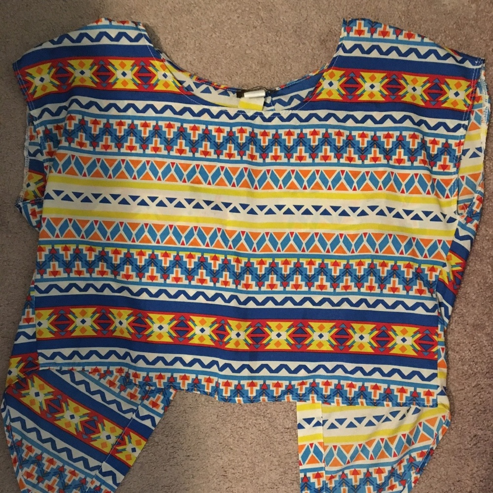 Aztec Fun bright print shirt
